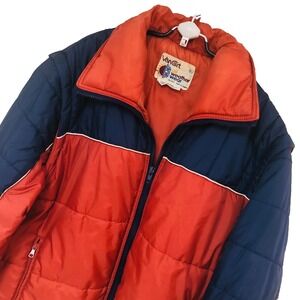 Y2K Van Cort Mens Puffer Jacket Vest‎  2 In 1 Convertible Quilted Color Block L